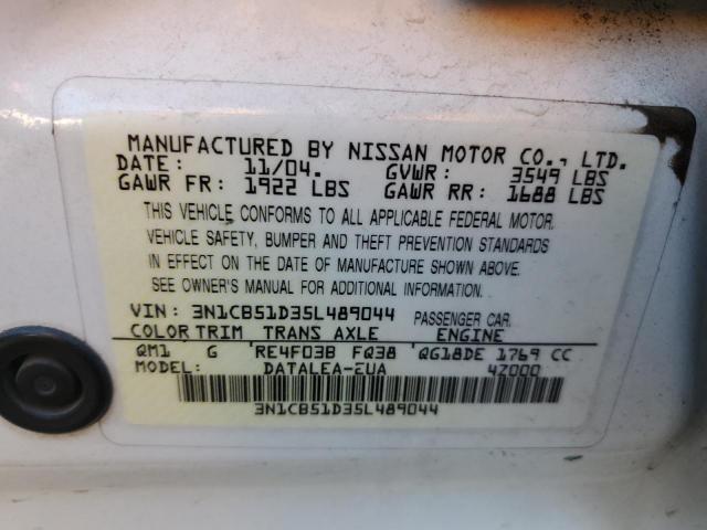 Photo 12 VIN: 3N1CB51D35L489044 - NISSAN SENTRA 