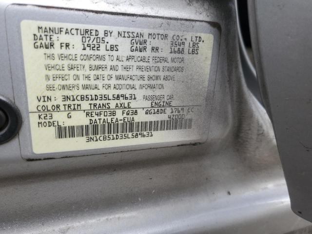 Photo 11 VIN: 3N1CB51D35L589631 - NISSAN SENTRA 