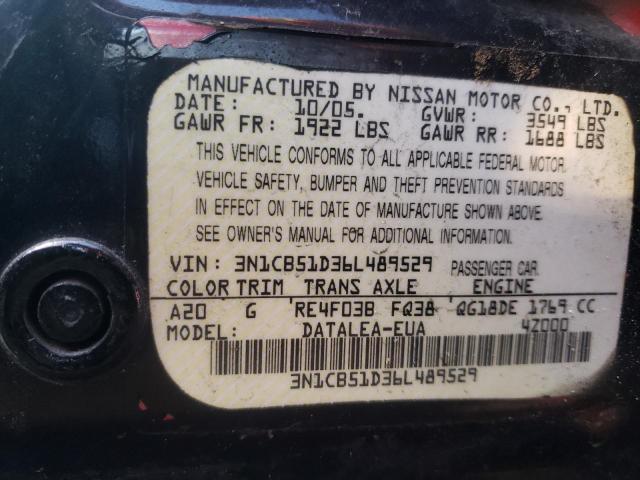 Photo 11 VIN: 3N1CB51D36L489529 - NISSAN SENTRA 