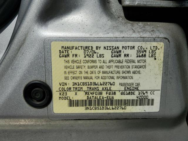 Photo 11 VIN: 3N1CB51D36L622760 - NISSAN SENTRA 1.8 