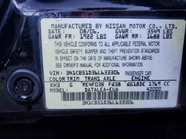 Photo 12 VIN: 3N1CB51D36L633306 - NISSAN SENTRA 