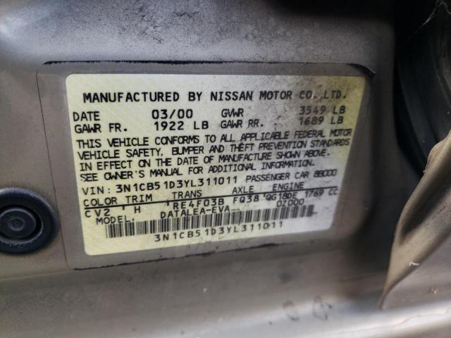 Photo 11 VIN: 3N1CB51D3YL311011 - NISSAN SENTRA BAS 