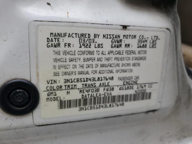 Photo 11 VIN: 3N1CB51D43L817648 - NISSAN SENTRA 