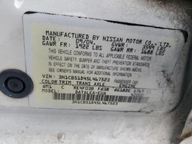 Photo 11 VIN: 3N1CB51D45L467523 - NISSAN SENTRA 