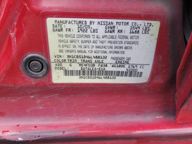 Photo 11 VIN: 3N1CB51D46L488132 - NISSAN SENTRA 1.8 