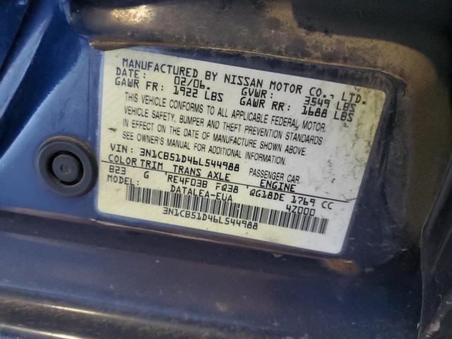 Photo 12 VIN: 3N1CB51D46L544988 - NISSAN SENTRA 1.8 