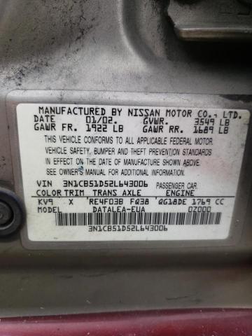 Photo 11 VIN: 3N1CB51D52L643006 - NISSAN SENTRA XE 