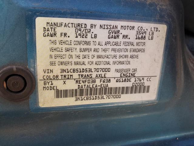 Photo 12 VIN: 3N1CB51D53L707000 - NISSAN SENTRA XE 