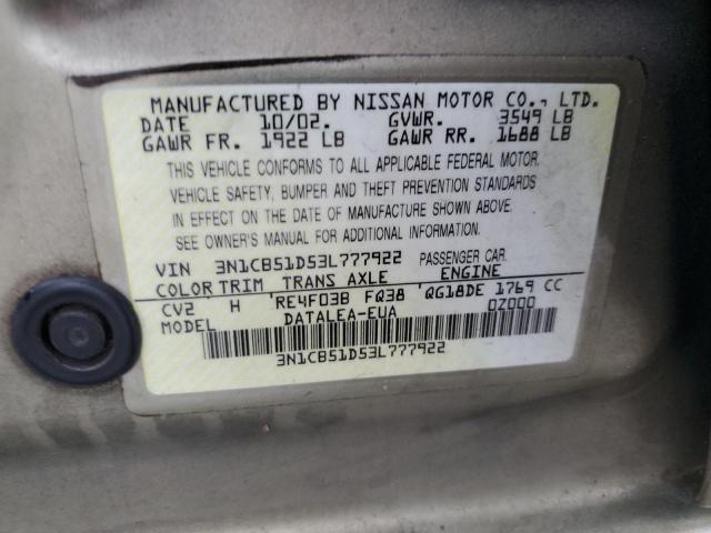 Photo 11 VIN: 3N1CB51D53L777922 - NISSAN SENTRA 