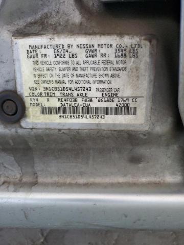 Photo 12 VIN: 3N1CB51D54L457243 - NISSAN SENTRA 