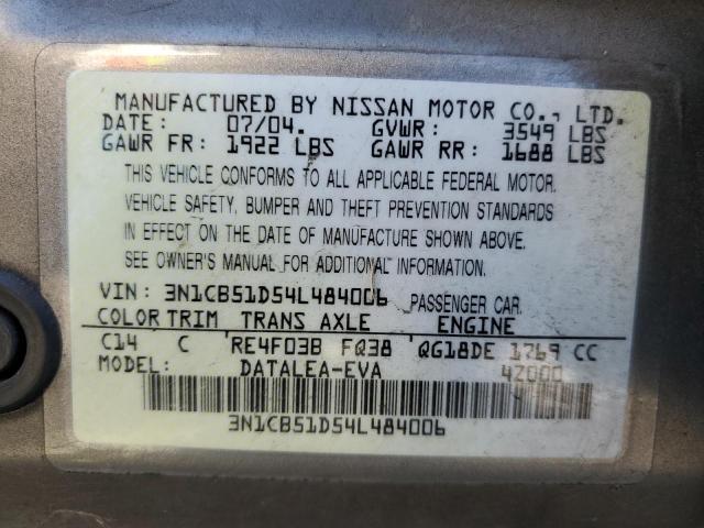 Photo 11 VIN: 3N1CB51D54L484006 - NISSAN SENTRA 