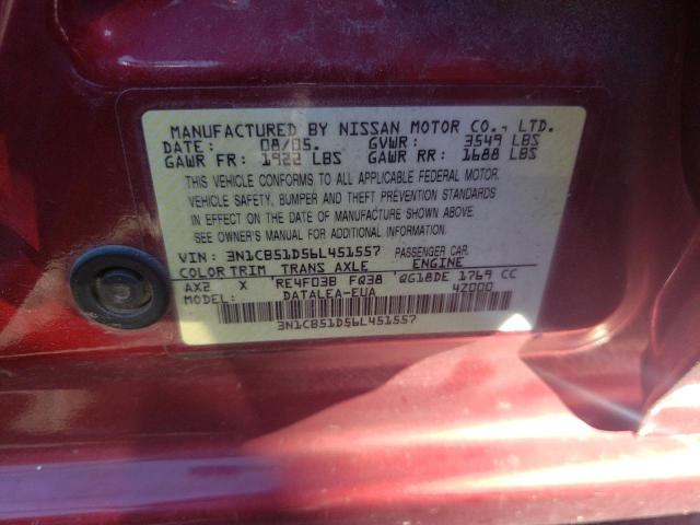 Photo 11 VIN: 3N1CB51D56L451557 - NISSAN SENTRA 