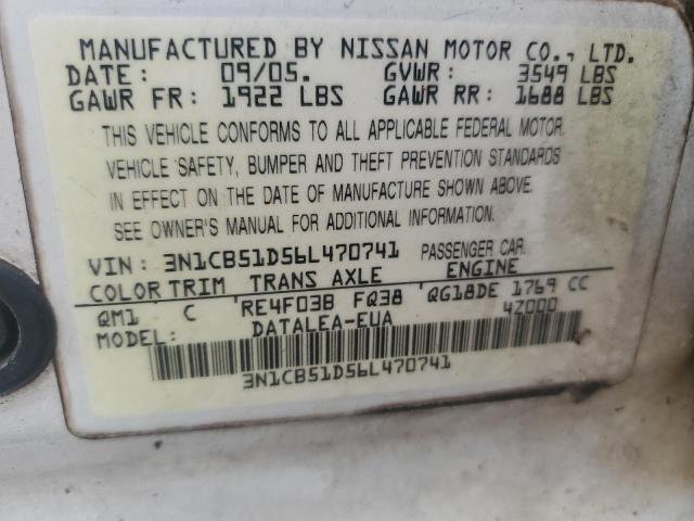 Photo 11 VIN: 3N1CB51D56L470741 - NISSAN SENTRA 