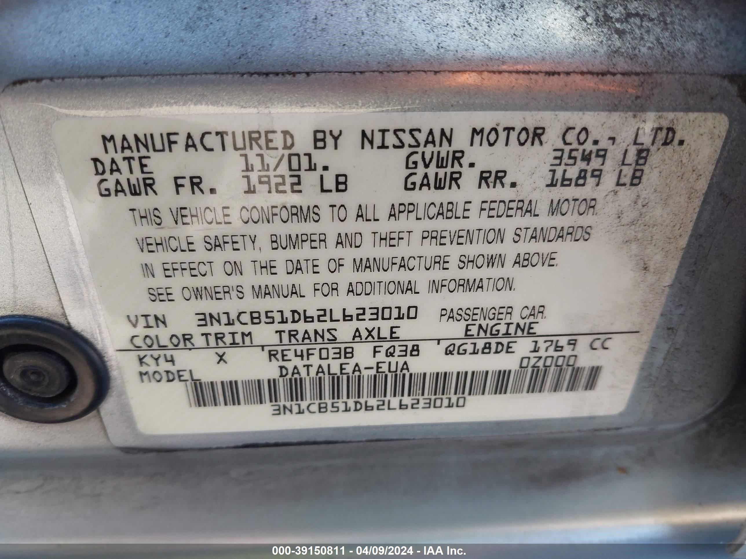 Photo 8 VIN: 3N1CB51D62L623010 - NISSAN SENTRA 