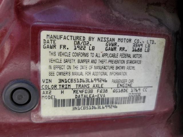 Photo 11 VIN: 3N1CB51D63L699246 - NISSAN SENTRA XE 