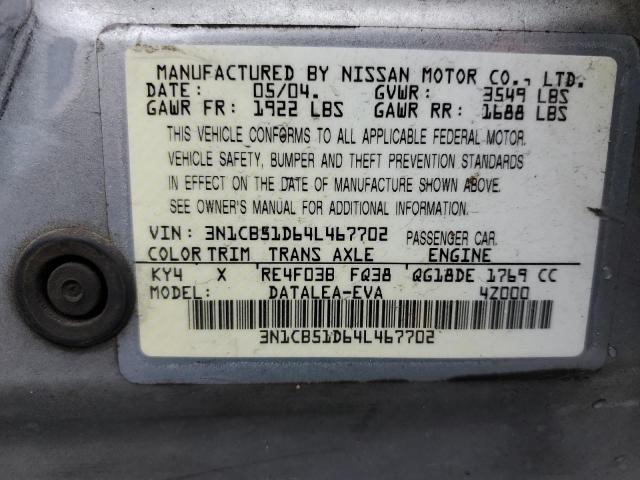 Photo 12 VIN: 3N1CB51D64L467702 - NISSAN SENTRA 