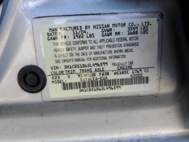 Photo 12 VIN: 3N1CB51D65L496599 - NISSAN SENTRA 