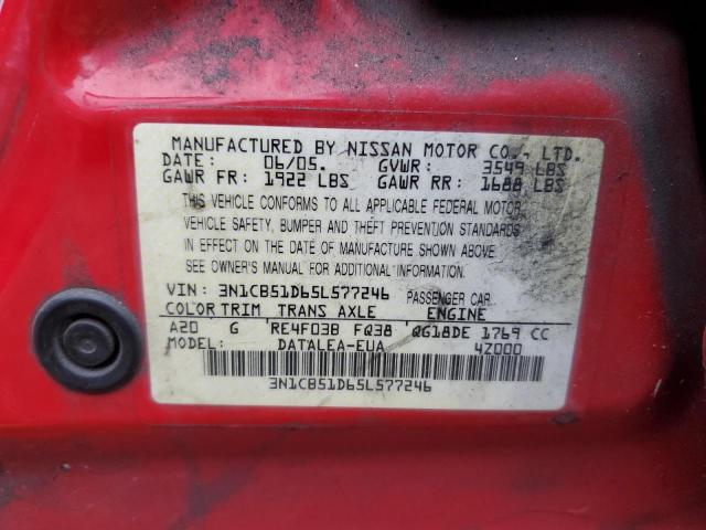 Photo 11 VIN: 3N1CB51D65L577246 - NISSAN SENTRA 1.8 