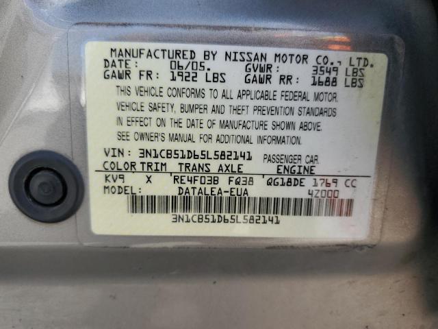 Photo 11 VIN: 3N1CB51D65L582141 - NISSAN SENTRA 1.8 