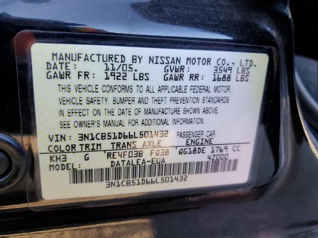 Photo 11 VIN: 3N1CB51D66L501432 - NISSAN SENTRA 1.8 