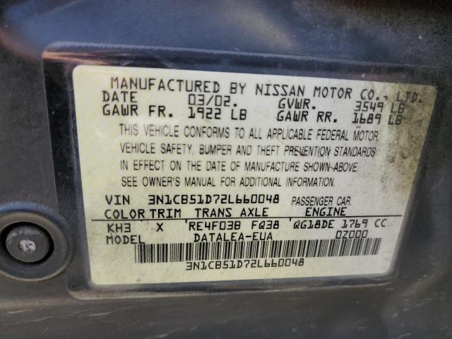 Photo 11 VIN: 3N1CB51D72L660048 - NISSAN SENTRA XE 