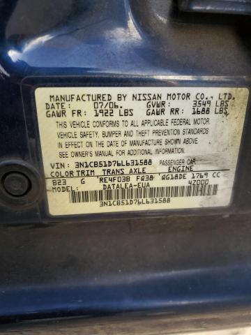 Photo 11 VIN: 3N1CB51D76L631588 - NISSAN SENTRA 