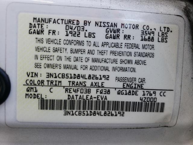 Photo 11 VIN: 3N1CB51D84L826192 - NISSAN SENTRA 