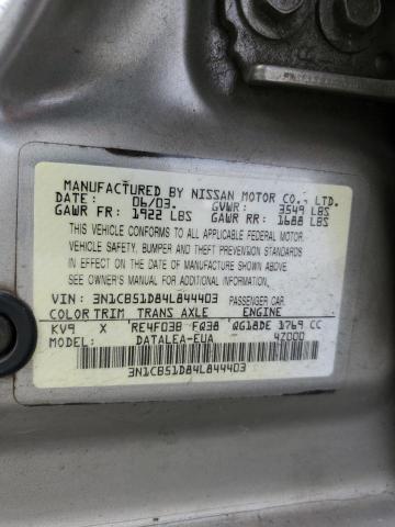 Photo 12 VIN: 3N1CB51D84L844403 - NISSAN SENTRA 