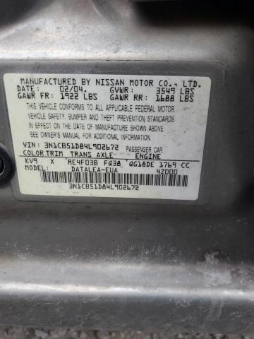 Photo 12 VIN: 3N1CB51D84L902672 - NISSAN SENTRA 