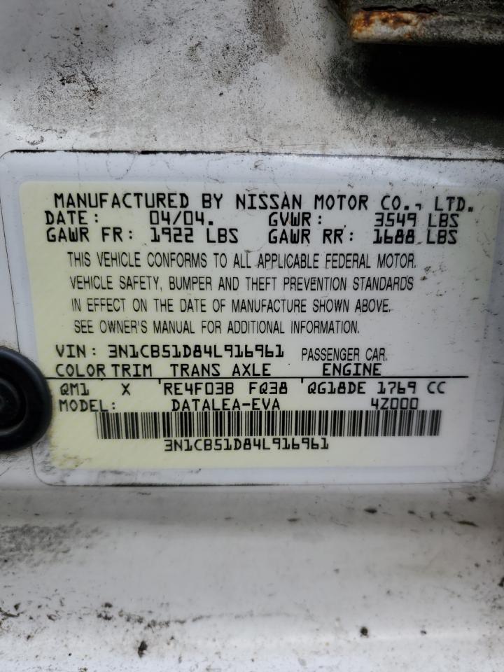 Photo 11 VIN: 3N1CB51D84L916961 - NISSAN SENTRA 