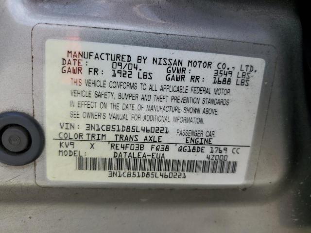 Photo 11 VIN: 3N1CB51D85L460221 - NISSAN SENTRA 