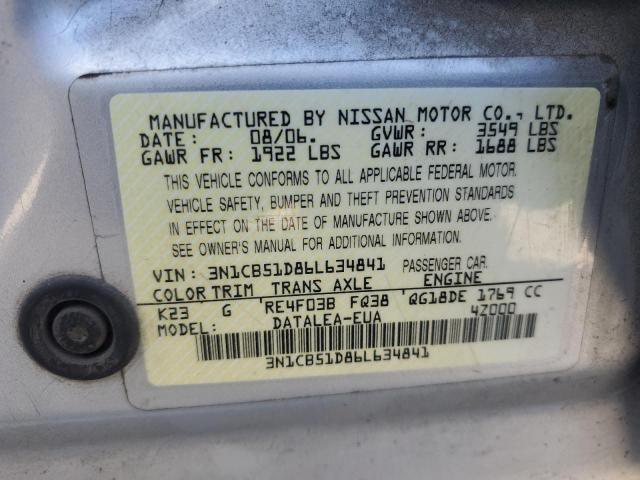 Photo 11 VIN: 3N1CB51D86L634841 - NISSAN SENTRA 