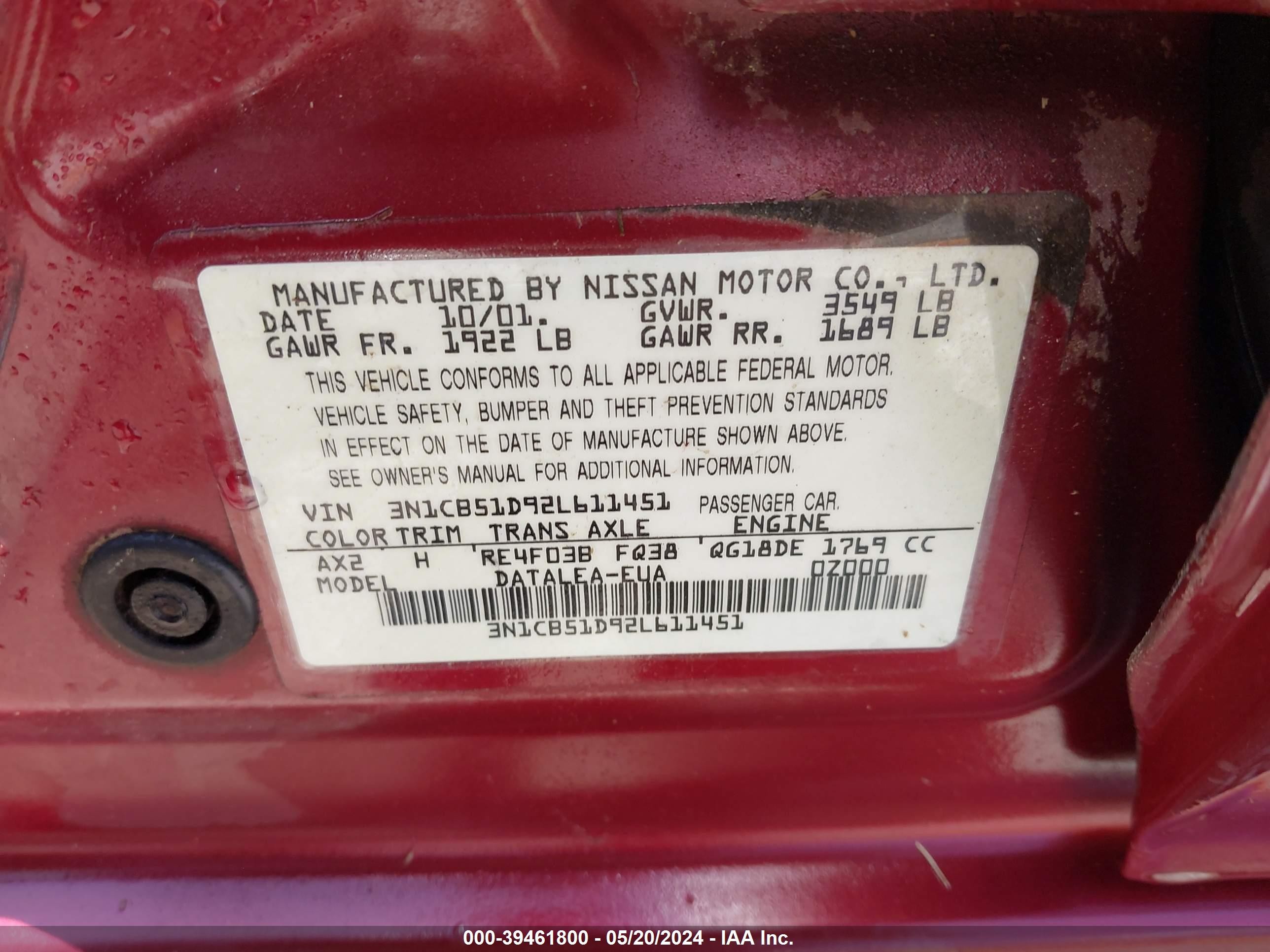 Photo 8 VIN: 3N1CB51D92L611451 - NISSAN SENTRA 