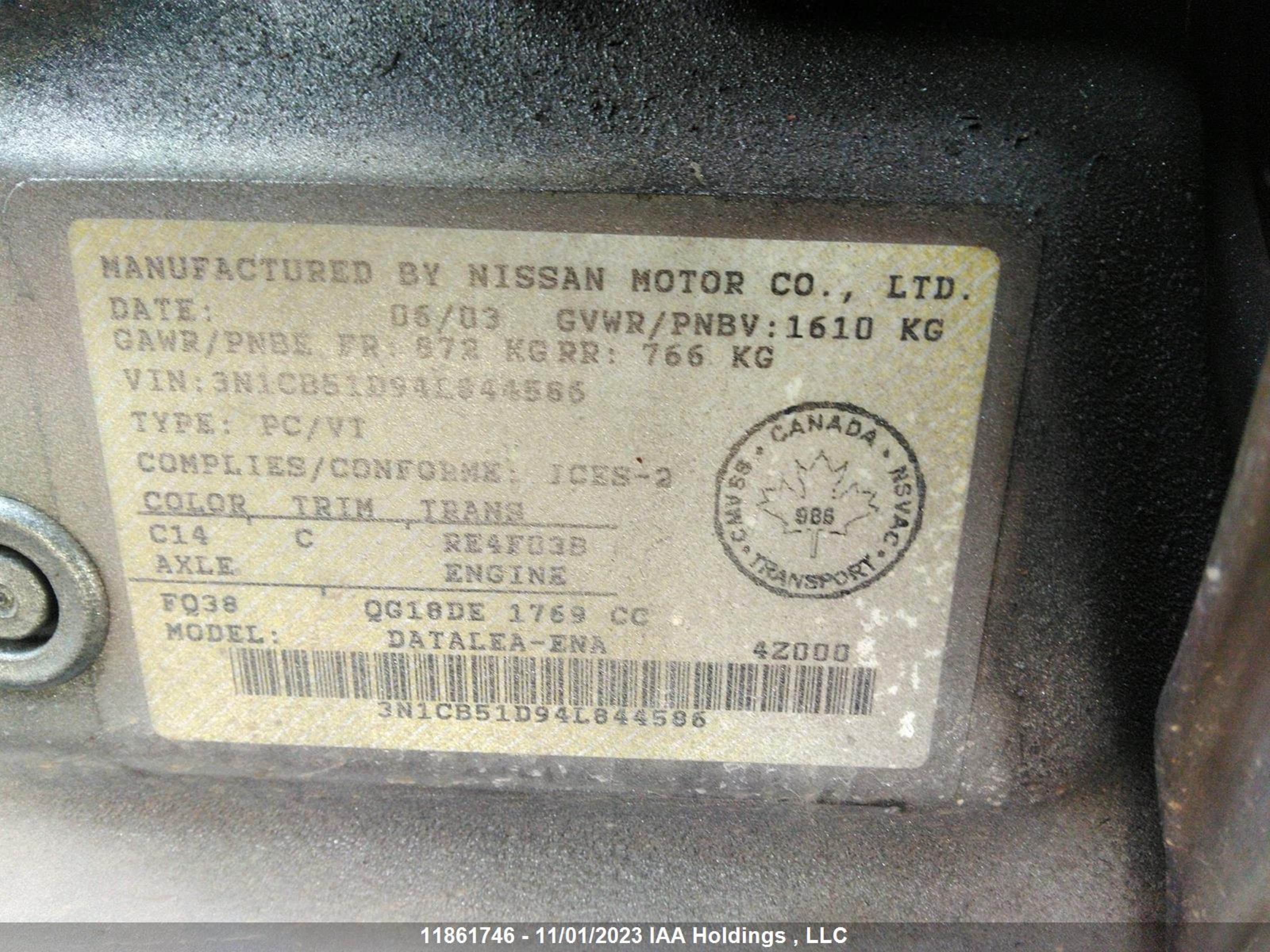 Photo 8 VIN: 3N1CB51D94L844586 - NISSAN SENTRA 