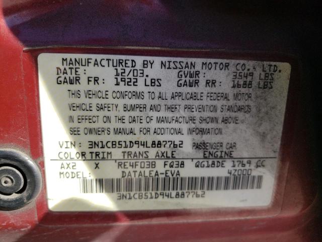 Photo 11 VIN: 3N1CB51D94L887762 - NISSAN SENTRA 