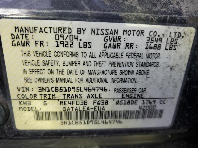 Photo 11 VIN: 3N1CB51D95L464746 - NISSAN SENTRA 1.8 