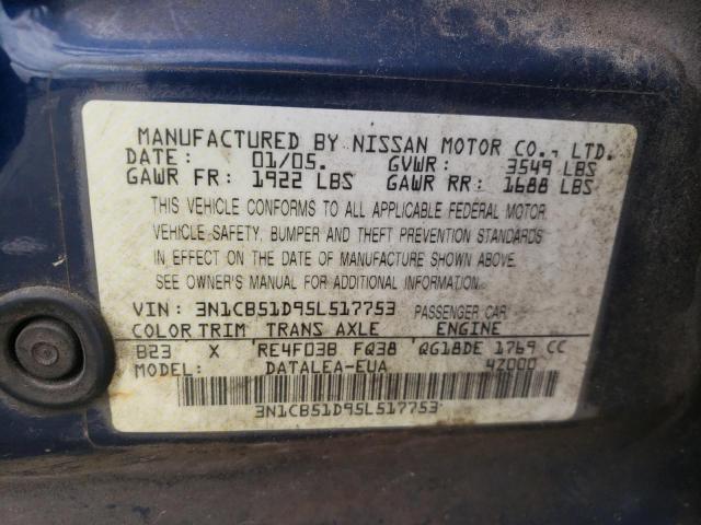 Photo 11 VIN: 3N1CB51D95L517753 - NISSAN SENTRA 