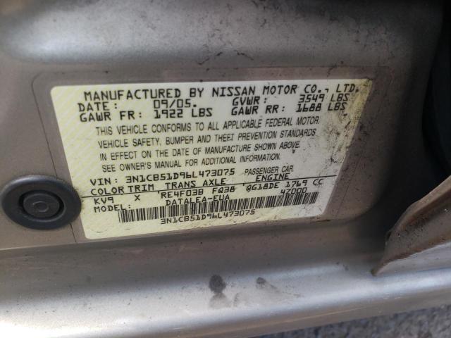 Photo 11 VIN: 3N1CB51D96L473075 - NISSAN SENTRA 1.8 