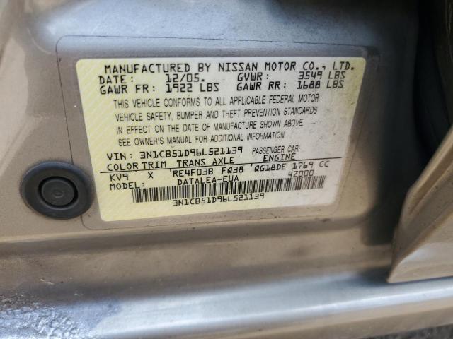 Photo 12 VIN: 3N1CB51D96L521139 - NISSAN SENTRA 