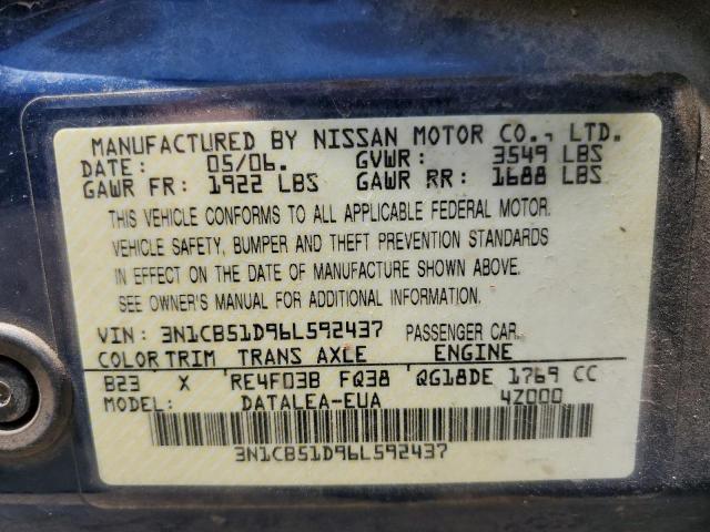 Photo 11 VIN: 3N1CB51D96L592437 - NISSAN SENTRA 