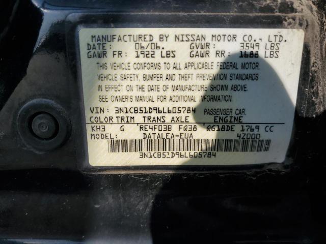 Photo 11 VIN: 3N1CB51D96L605784 - NISSAN SENTRA 1.8 