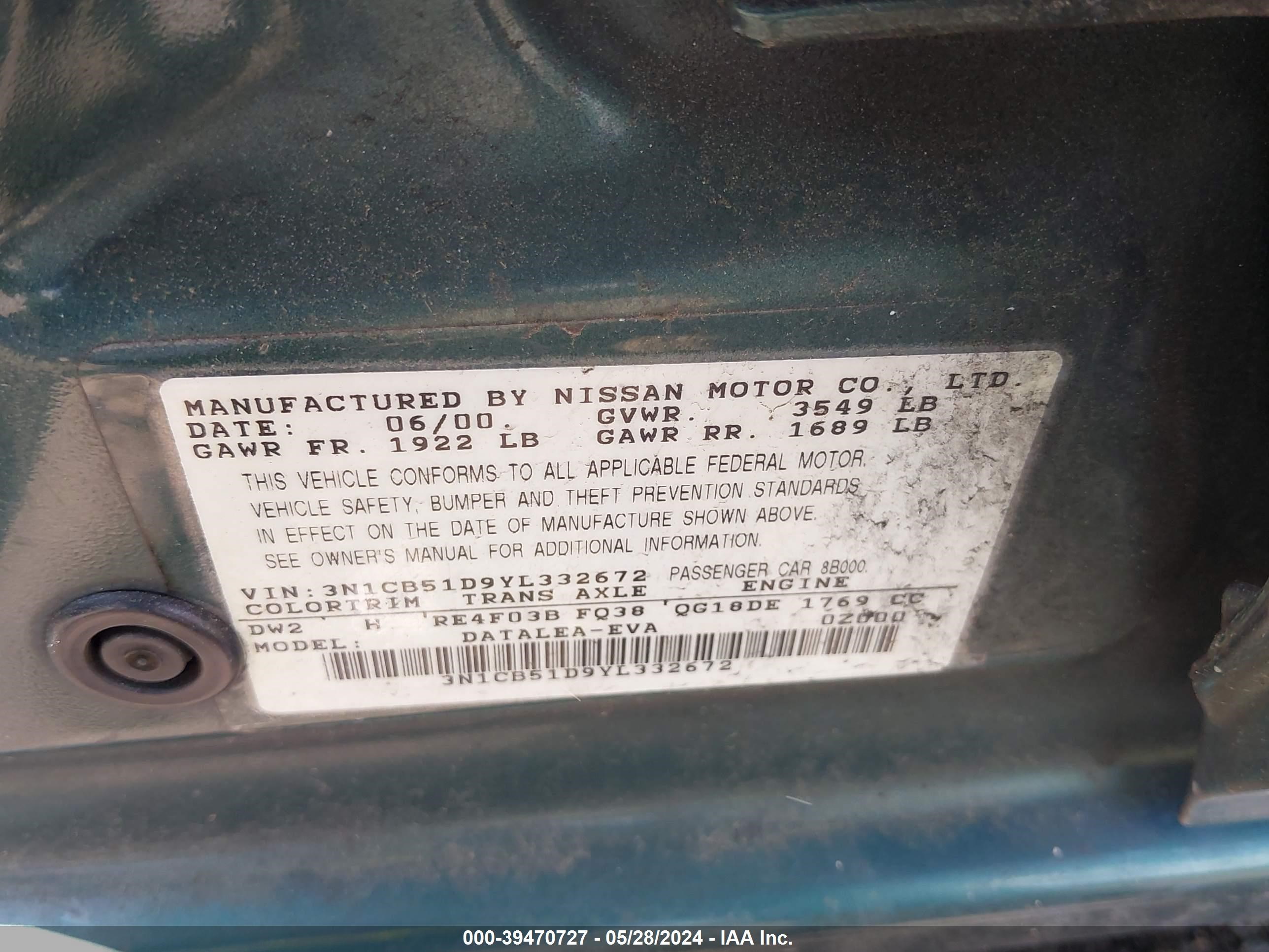 Photo 8 VIN: 3N1CB51D9YL332672 - NISSAN SENTRA 