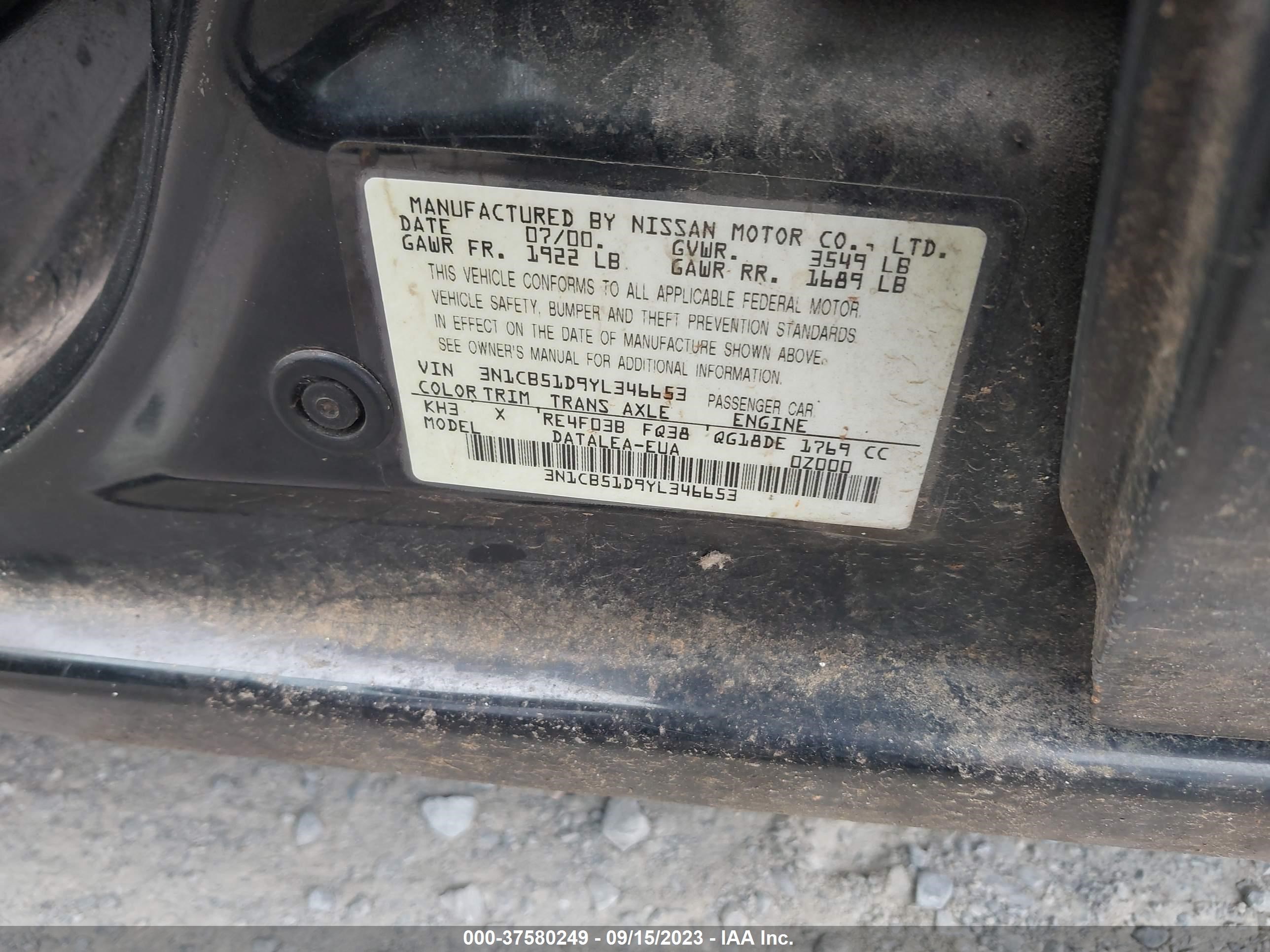 Photo 8 VIN: 3N1CB51D9YL346653 - NISSAN SENTRA 