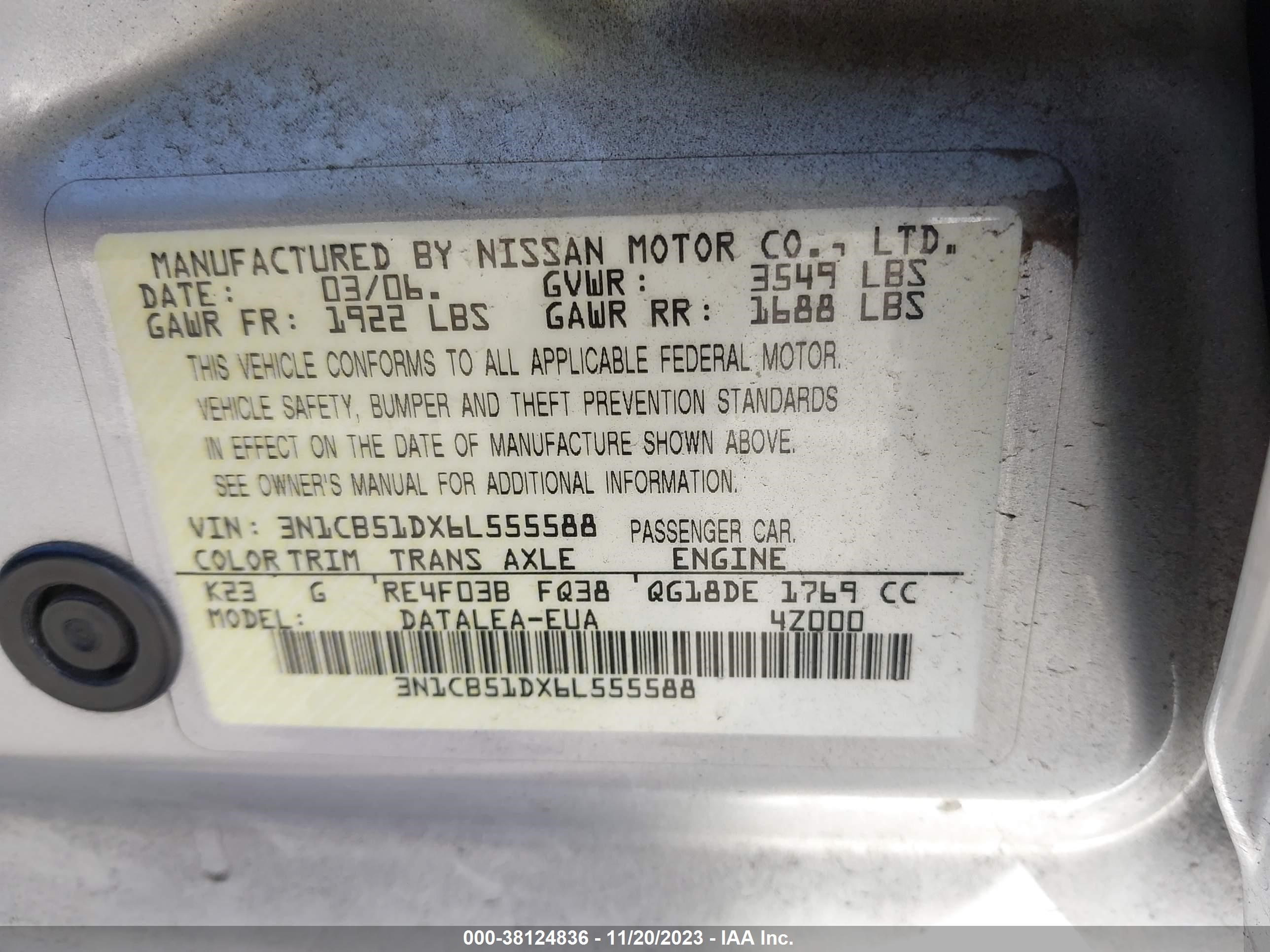 Photo 8 VIN: 3N1CB51DX6L555588 - NISSAN SENTRA 