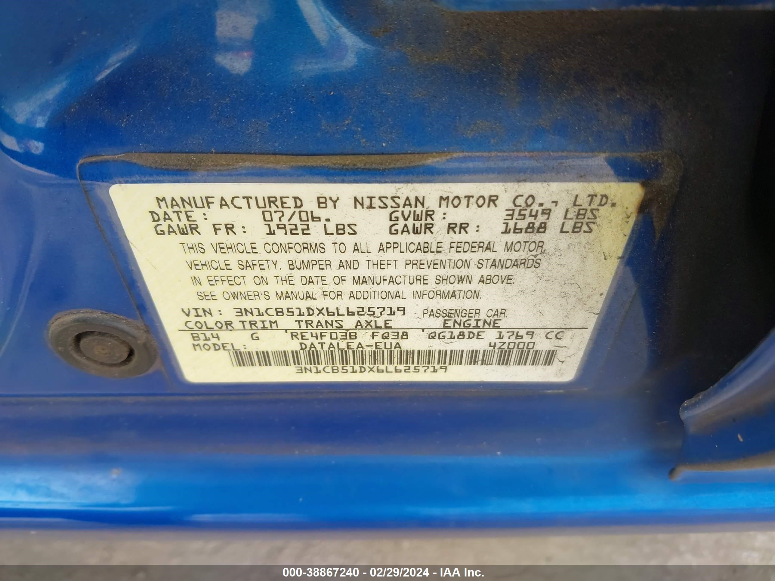 Photo 8 VIN: 3N1CB51DX6L625719 - NISSAN SENTRA 