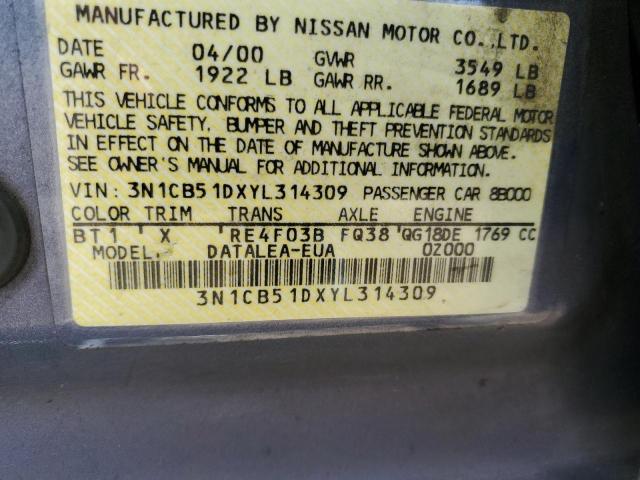 Photo 11 VIN: 3N1CB51DXYL314309 - NISSAN SENTRA 