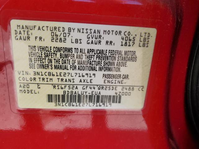 Photo 11 VIN: 3N1CB61E27L716919 - NISSAN SENTRA 