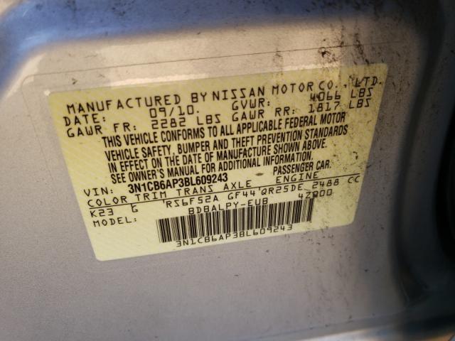 Photo 9 VIN: 3N1CB6AP3BL609243 - NISSAN SENTRA SE- 