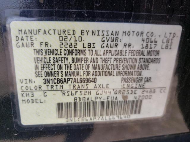 Photo 11 VIN: 3N1CB6AP7AL669640 - NISSAN SENTRA SE 