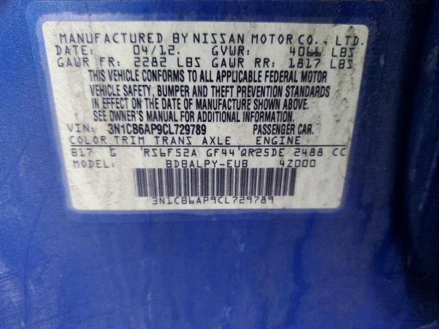 Photo 11 VIN: 3N1CB6AP9CL729789 - NISSAN SENTRA SE- 